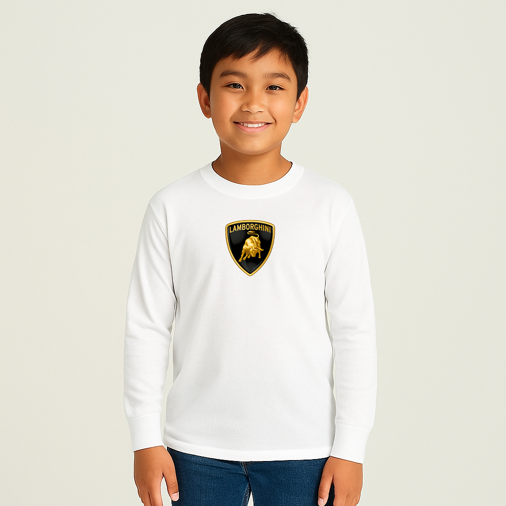 Youth Kids Lamborghini Car Long Sleeve T-Shirt